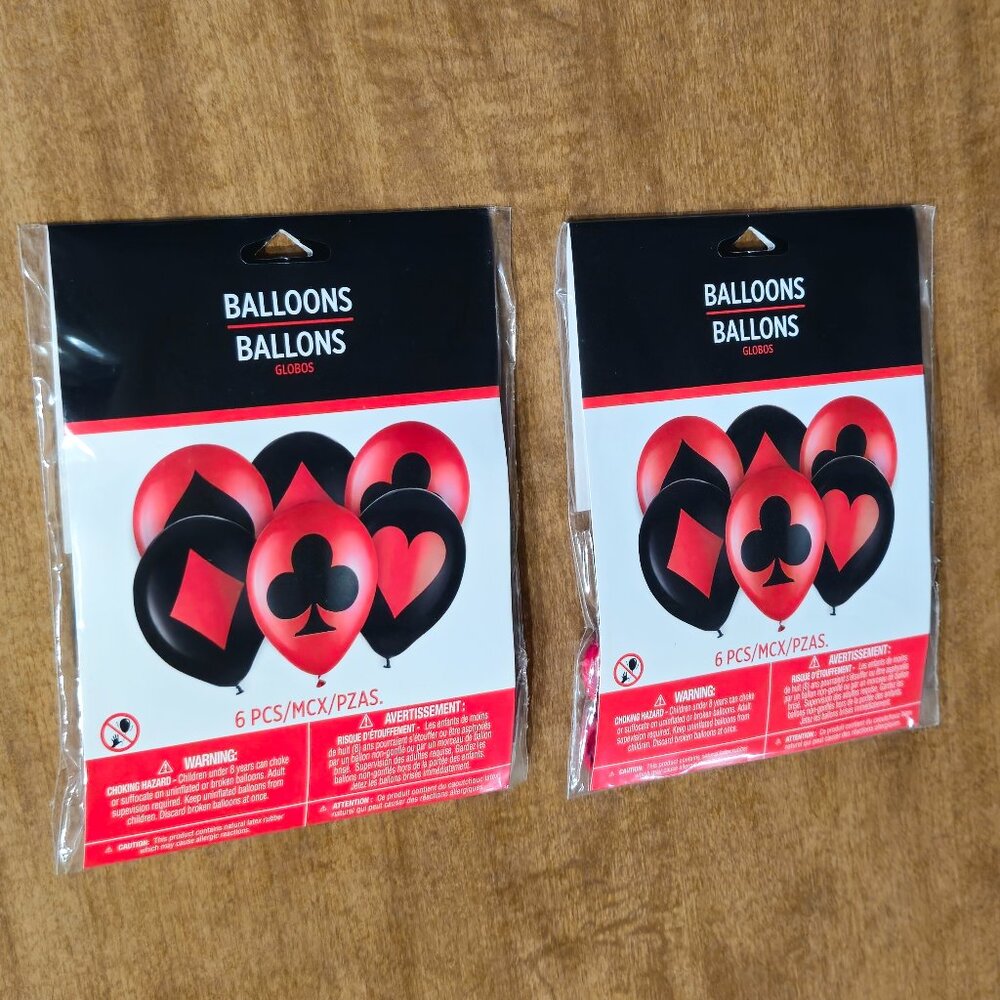 Balloons Red Black Card Suites 2pks
